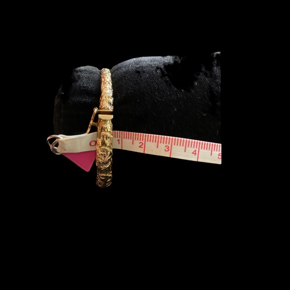 Bracelet Gold 14K Yellow Gold Nugget Cuff Bangle Bracelet - Picture 4 of 8